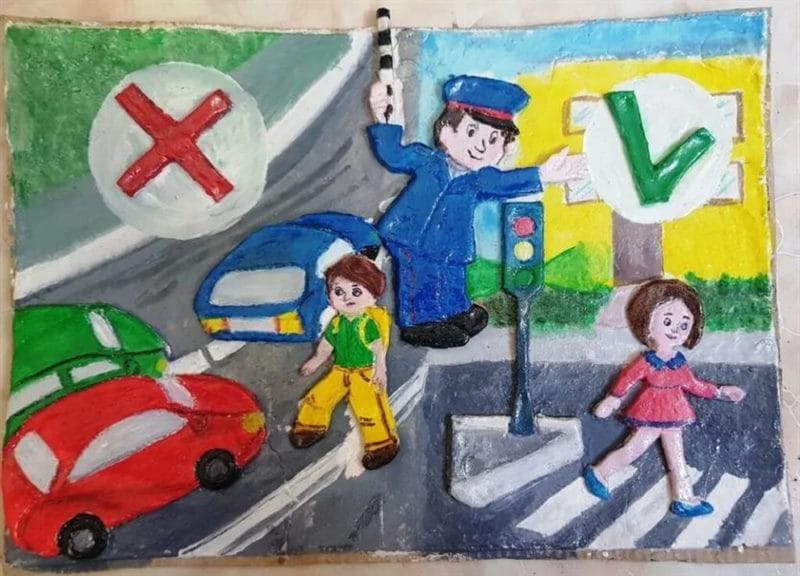 Безопасная дорога глазами детей: 190 рисунков по ПДД #148