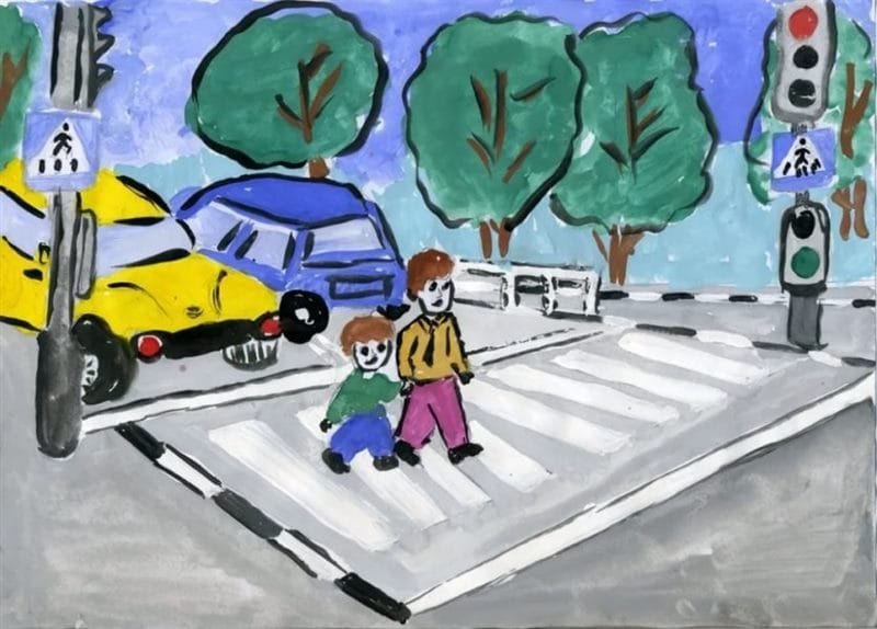 Безопасная дорога глазами детей: 190 рисунков по ПДД #20