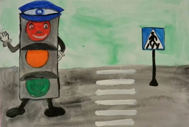 Безопасная дорога глазами детей: 190 рисунков по ПДД #48