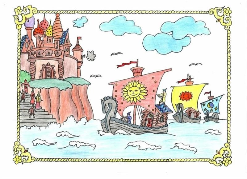115 рисунков к сказке о царе Салтане #13