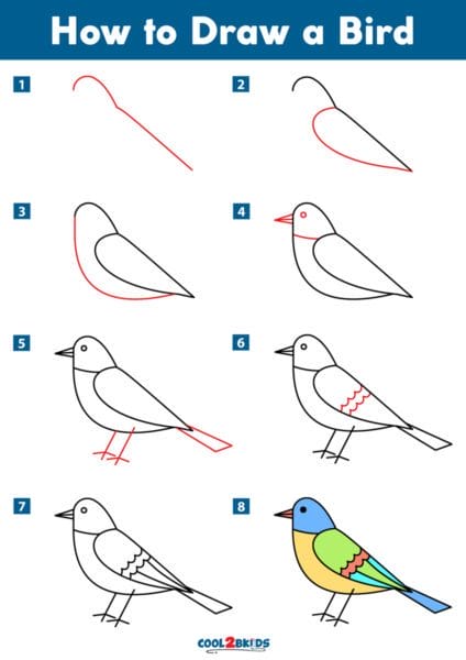 120 рисунков птиц для детей и взрослых #80