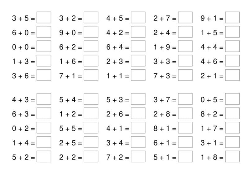 Примеры по математике в пределах 10 и 20 #123