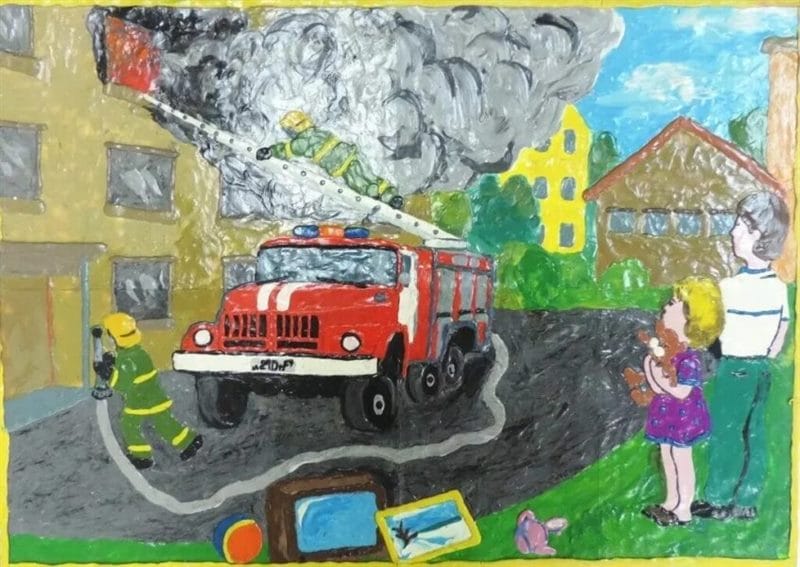 90 рисунков по пожарной безопасности для детей #83