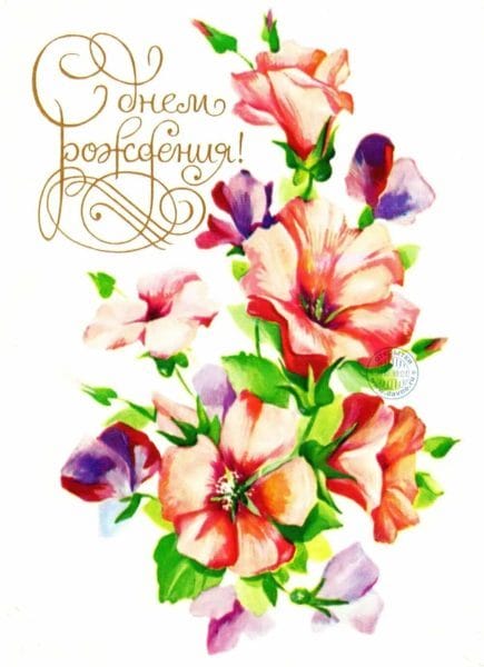 С днем рождения! 245 открыток с красивыми букетами цветов #143