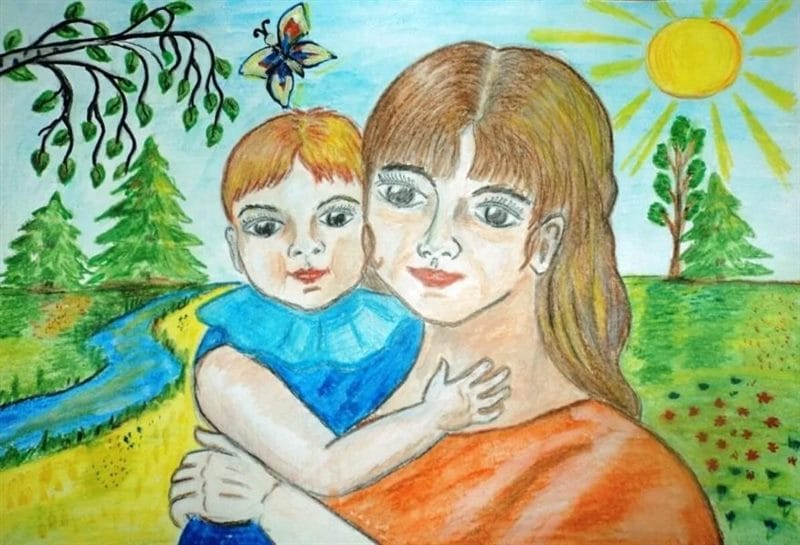 110 красивых и легких рисунков для мамы #47