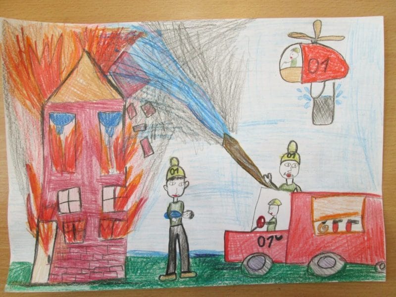 90 рисунков по пожарной безопасности для детей #77