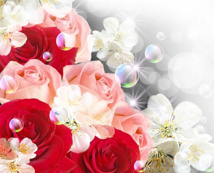 С днем рождения! 245 открыток с красивыми букетами цветов #194