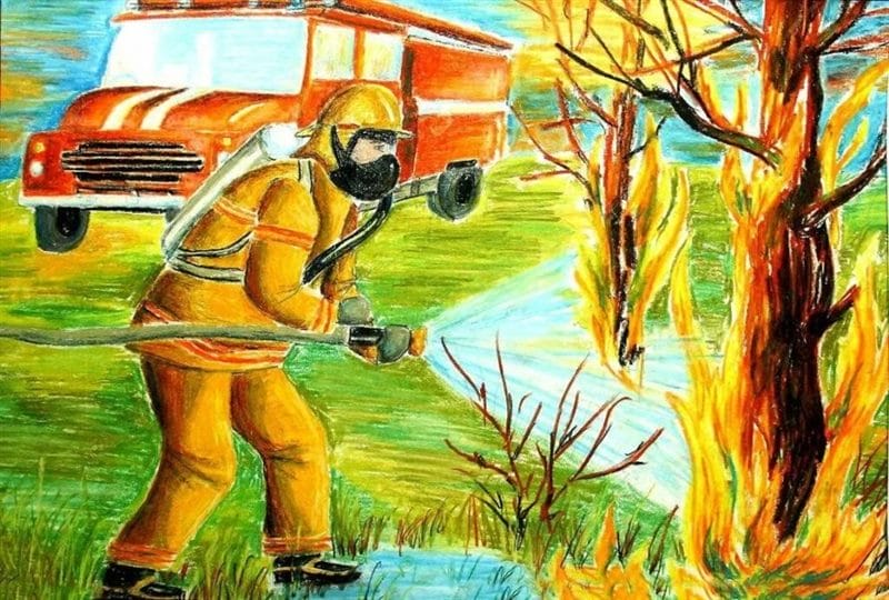 90 рисунков по пожарной безопасности для детей #52
