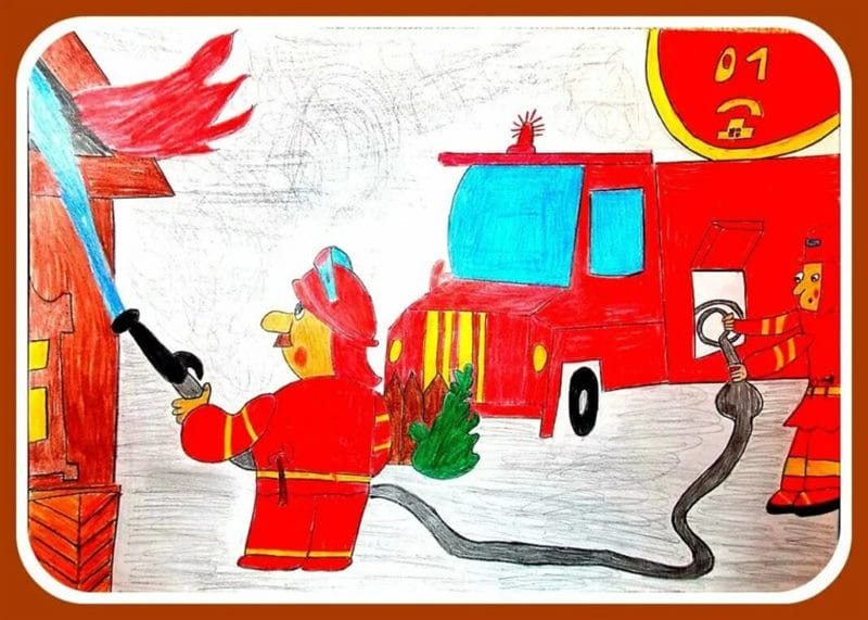 90 рисунков по пожарной безопасности для детей #64