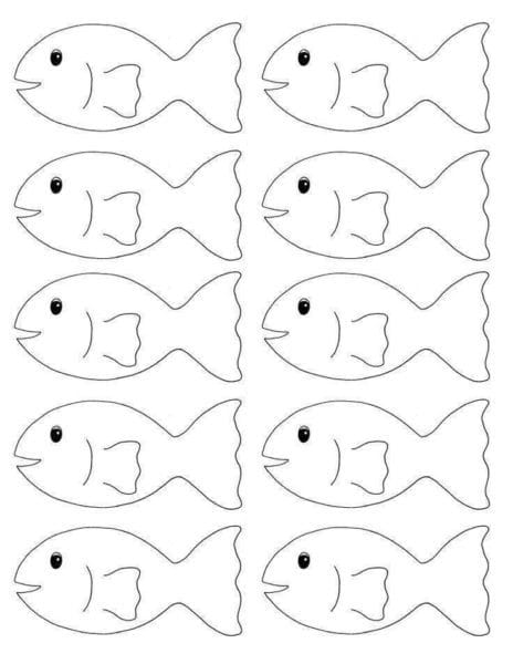 75 трафаретов разных рыбок #54
