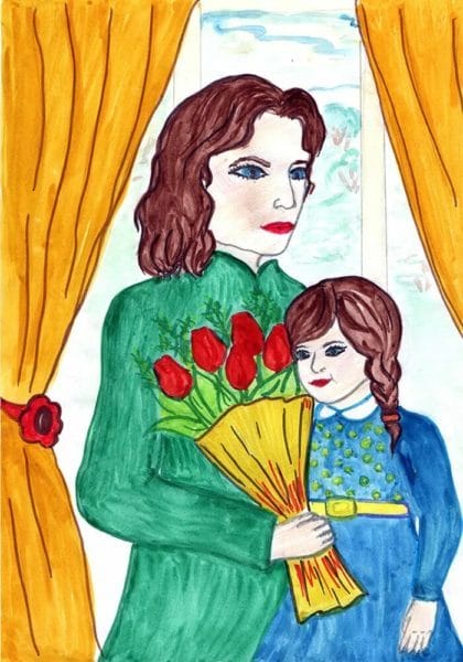 110 красивых и легких рисунков для мамы #13