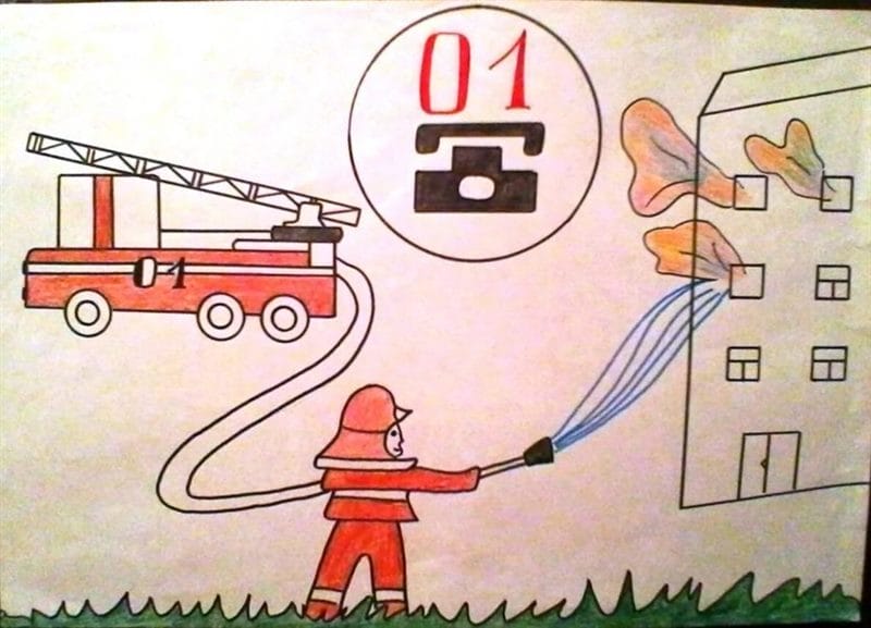 90 рисунков по пожарной безопасности для детей #56