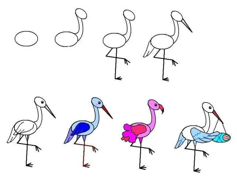 120 рисунков птиц для детей и взрослых #82