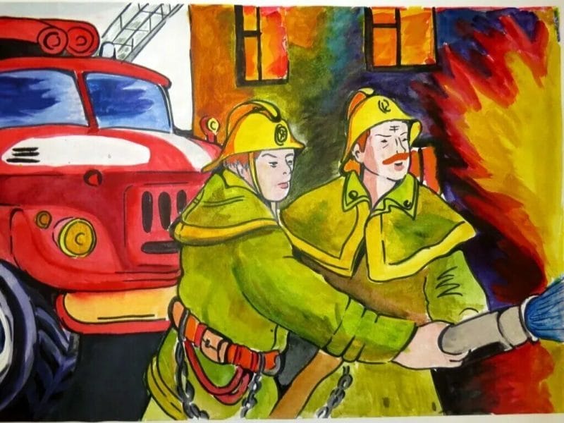 90 рисунков по пожарной безопасности для детей #37