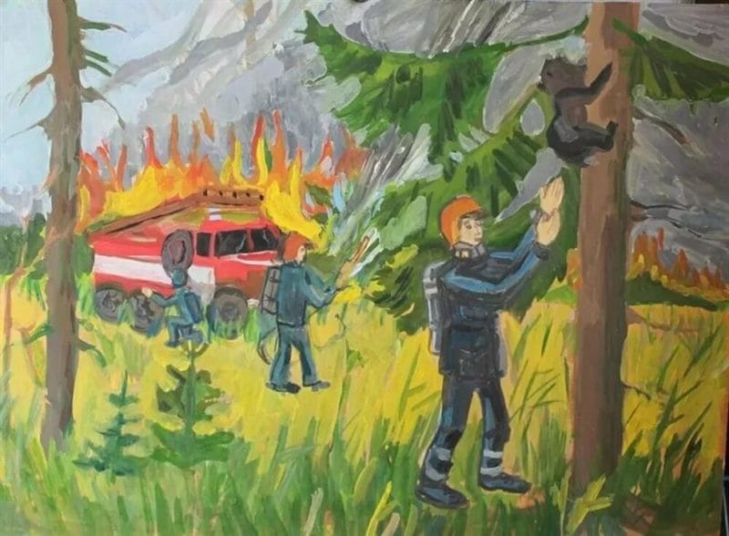 90 рисунков по пожарной безопасности для детей #20