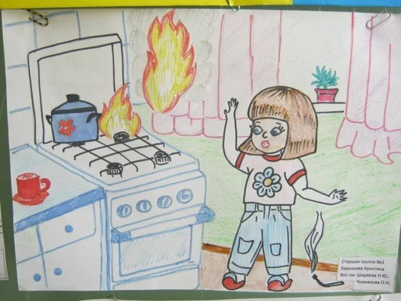 90 рисунков по пожарной безопасности для детей #70