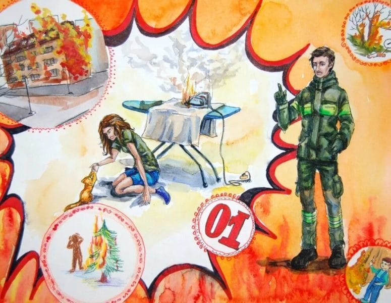 90 рисунков по пожарной безопасности для детей #67