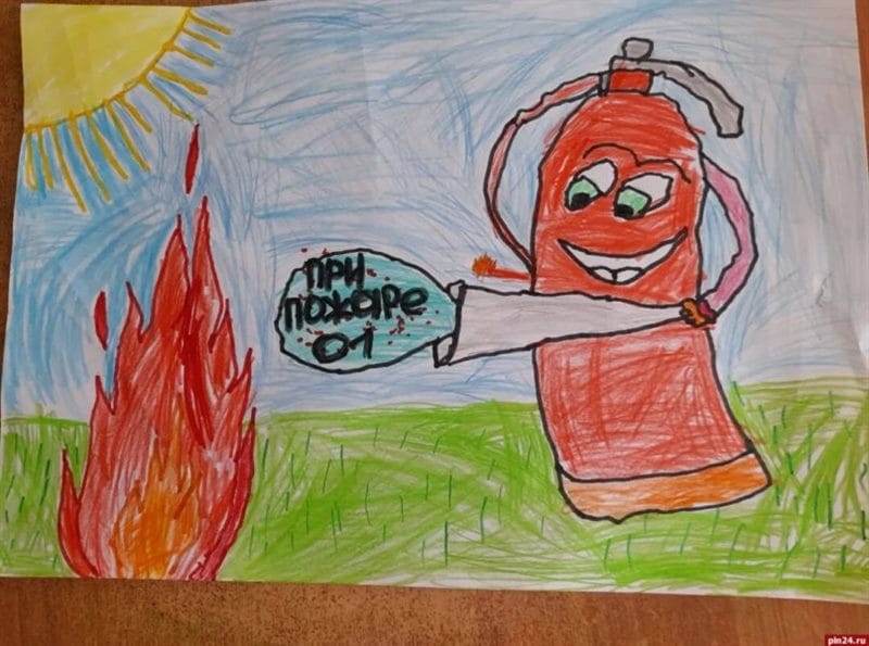 90 рисунков по пожарной безопасности для детей #26