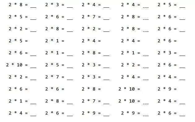 80 таблиц умножения и деления для распечатки (+тренажеры) #9
