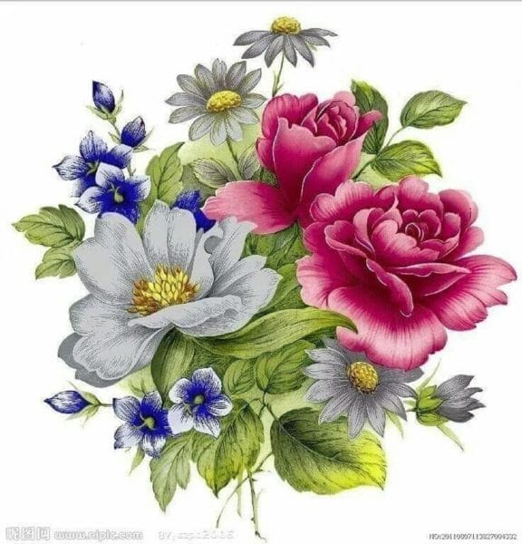 100 рисунков красивых цветов #7