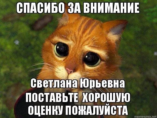 Спасибо за внимание мем. Спасибо за внимание поставьте хорошую оценку. Поставьте хорошую оценку пожалуйста. Поставьте 5 пожалуйста Светлана Николаевна. Мем Светлана Юрьевна поставьте пять пожалуйста.