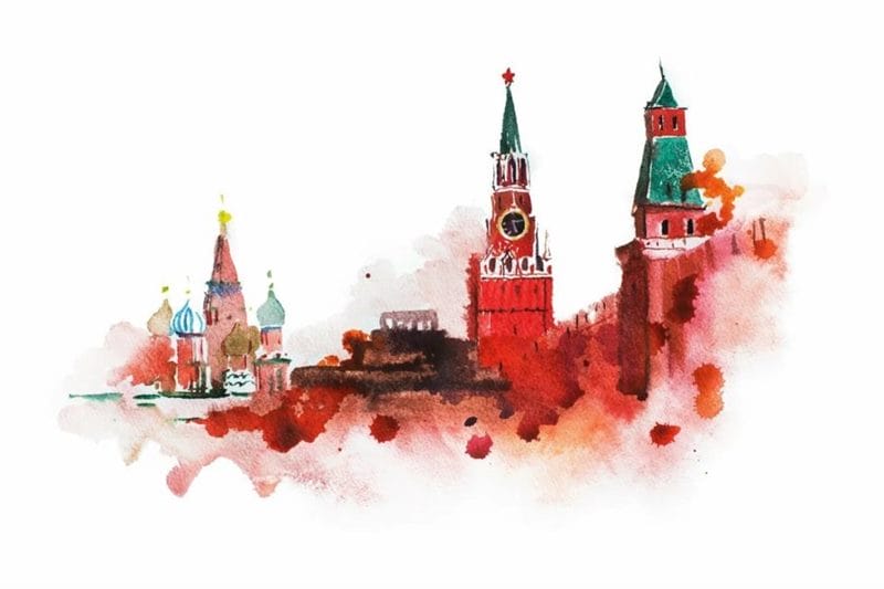 Как нарисовать Кремль и Красную площадь: 65 рисунков #50