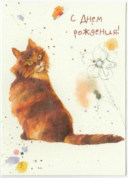 С днем рождения! 100 милых открыток с котиками #6