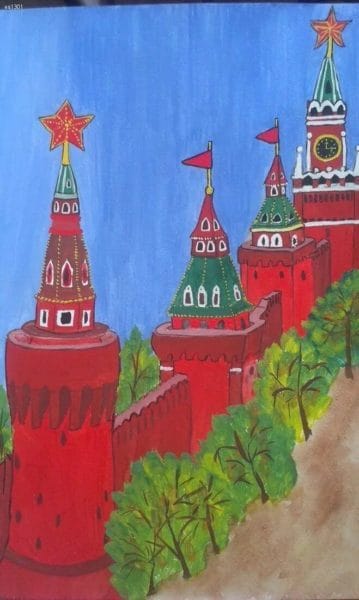 Как нарисовать Кремль и Красную площадь: 65 рисунков #14