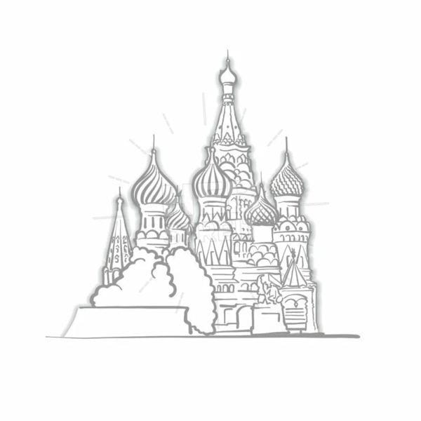 Как нарисовать Кремль и Красную площадь: 65 рисунков #22