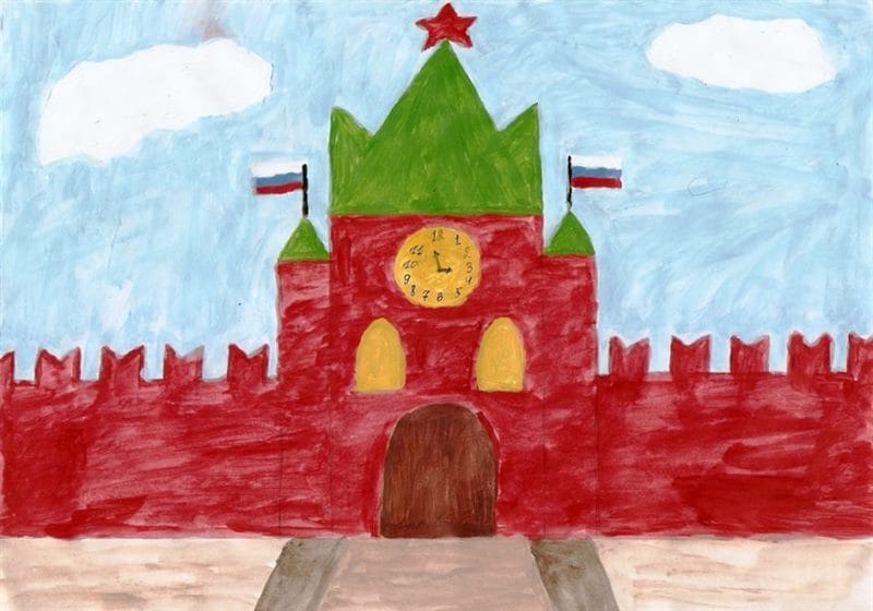 Как нарисовать Кремль и Красную площадь: 65 рисунков #13