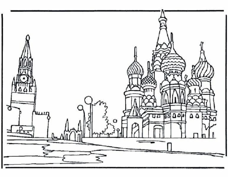 Как нарисовать Кремль и Красную площадь: 65 рисунков #7