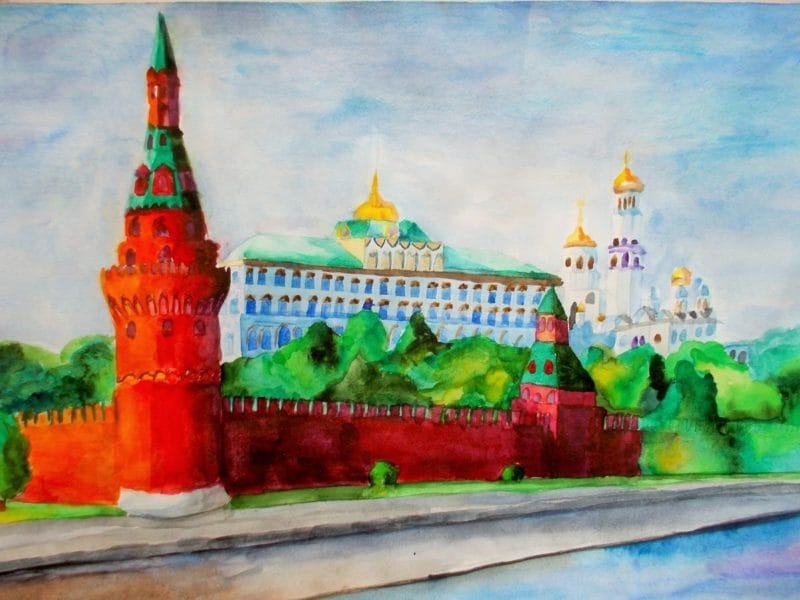 Как нарисовать Кремль и Красную площадь: 65 рисунков #38