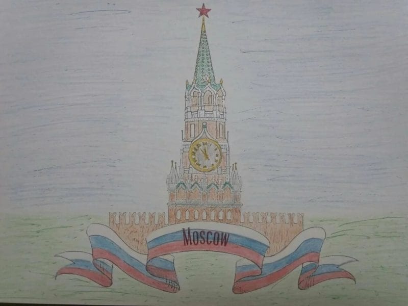 Как нарисовать Кремль и Красную площадь: 65 рисунков #44