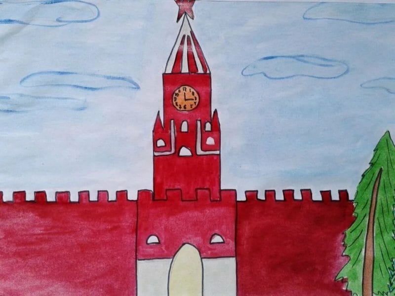 Как нарисовать Кремль и Красную площадь: 65 рисунков #40
