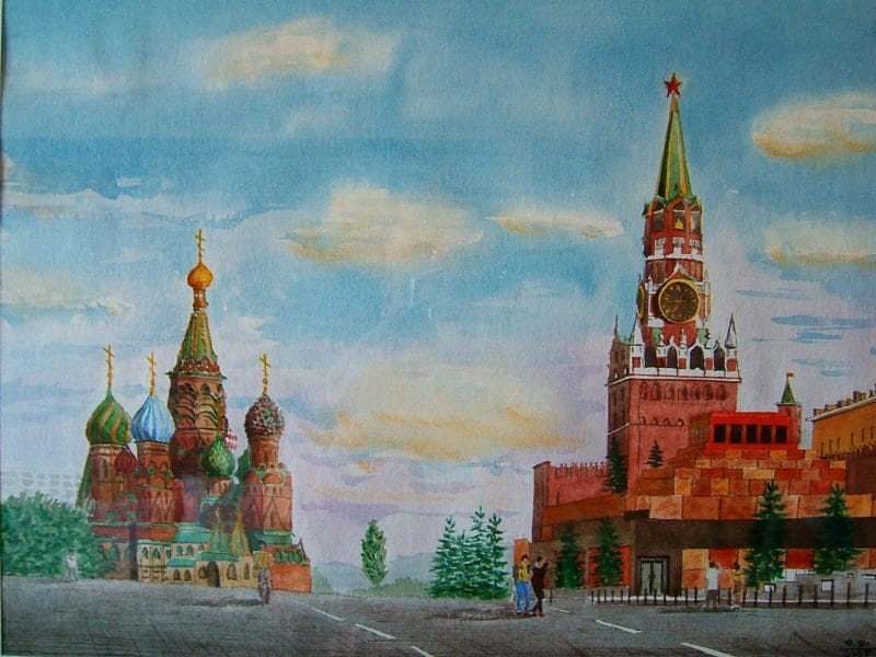 Как нарисовать Кремль и Красную площадь: 65 рисунков #57