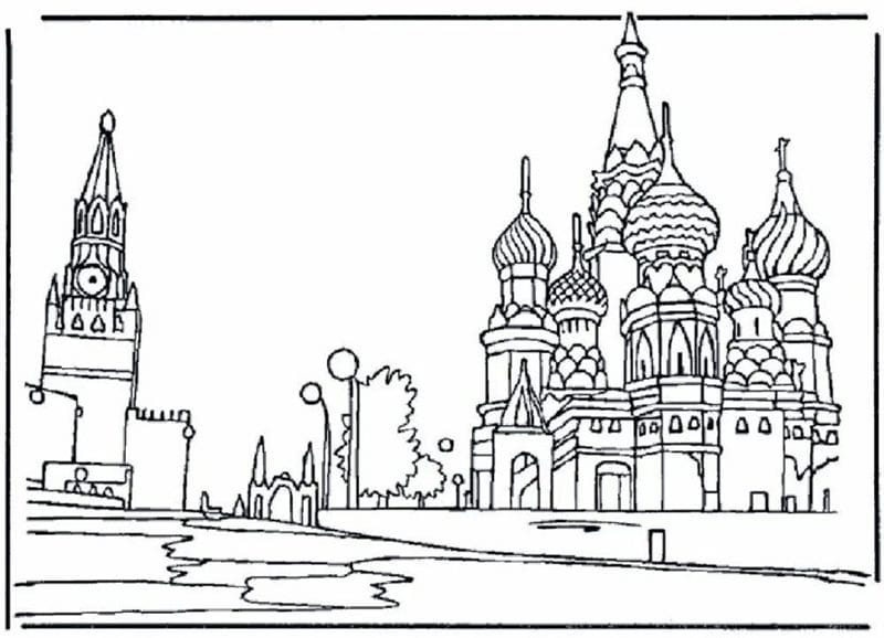 Как нарисовать Кремль и Красную площадь: 65 рисунков #17