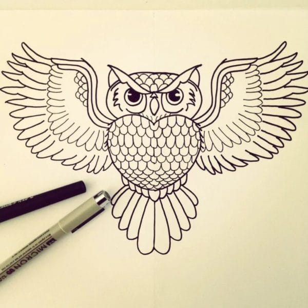 Как рисовать сову: 75 лучших рисунков карандашами и не только #21
