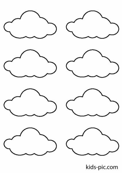 Трафареты облака для вырезания из бумаги: 50 шаблонов #39