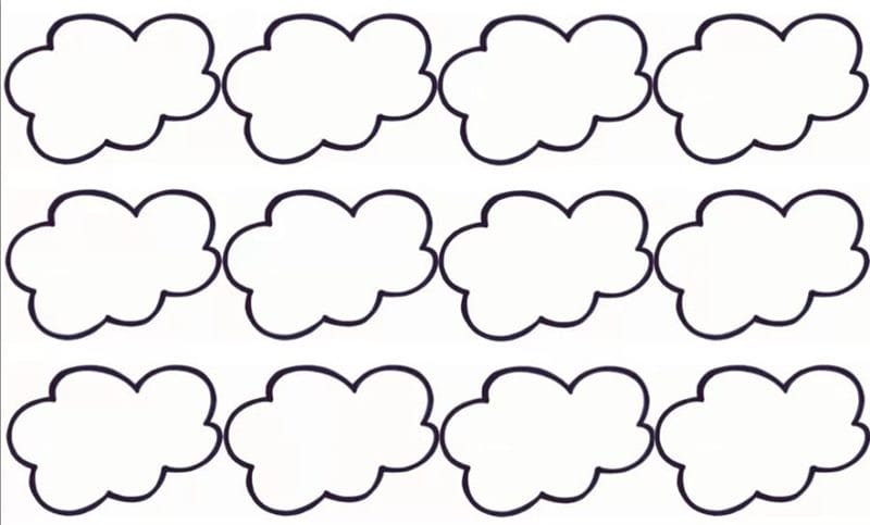Трафареты облака для вырезания из бумаги: 50 шаблонов #42
