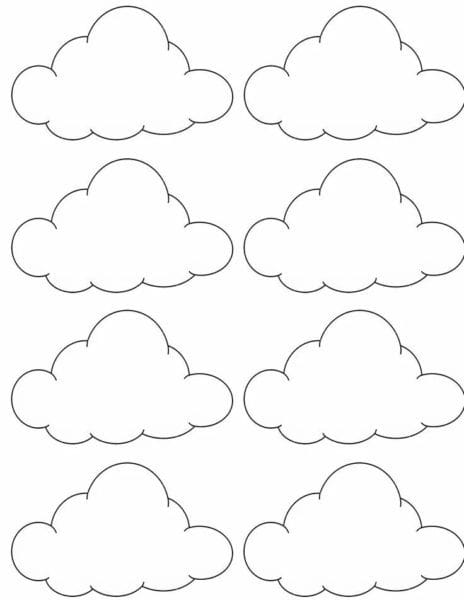 Трафареты облака для вырезания из бумаги: 50 шаблонов #4