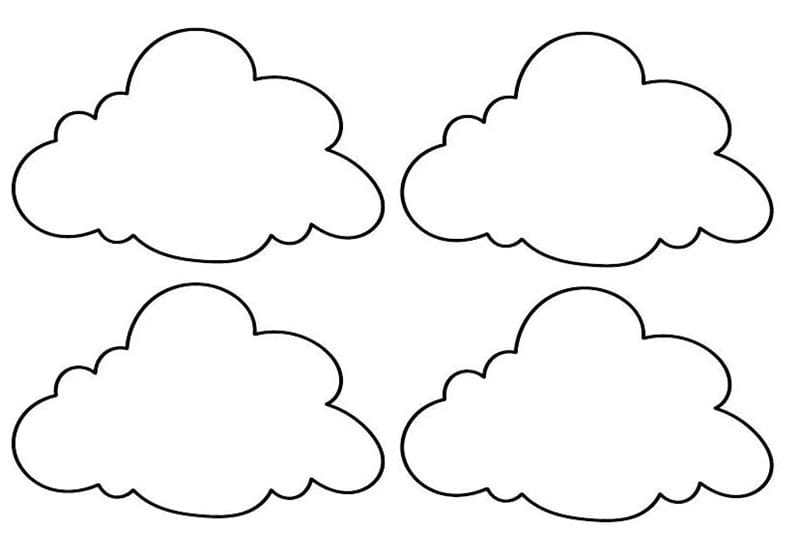 Трафареты облака для вырезания из бумаги: 50 шаблонов #1