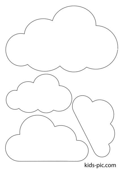 Трафареты облака для вырезания из бумаги: 50 шаблонов #40