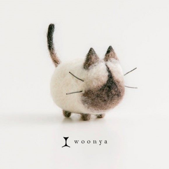Woonya: очаровательные японские котики из шерсти #19