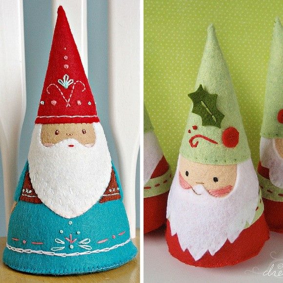 Дед Мороз, Санта Клаус и Снегурочка из фетра #89