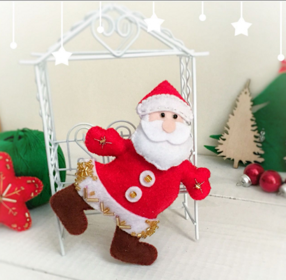 Дед Мороз, Санта Клаус и Снегурочка из фетра #105