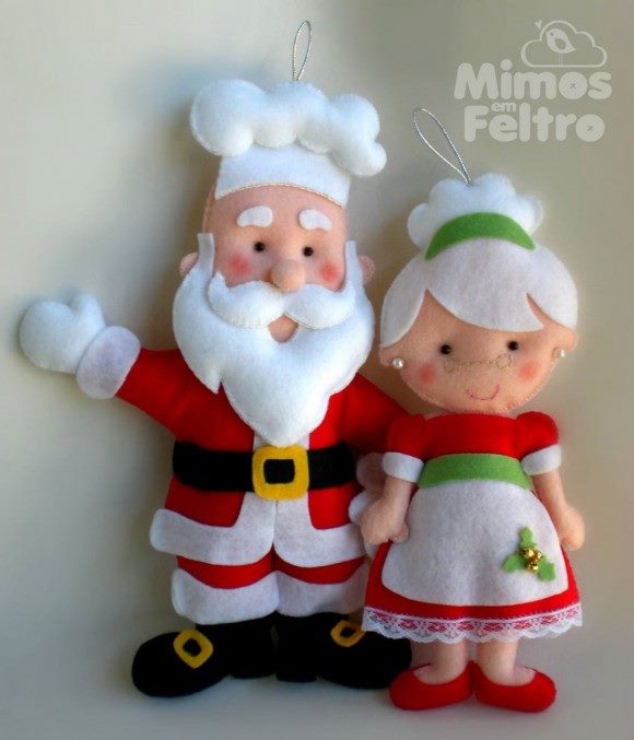 Дед Мороз, Санта Клаус и Снегурочка из фетра #102