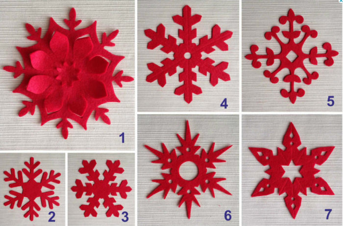 Снежинки из фетра своими руками — 13 мк, шаблоны, идеи для вдохновения #94