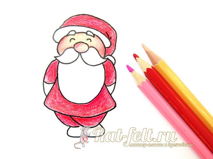 Как нарисовать Деда Мороза #21