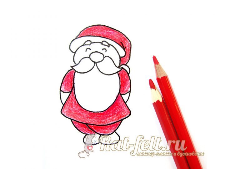 Как нарисовать Деда Мороза #19