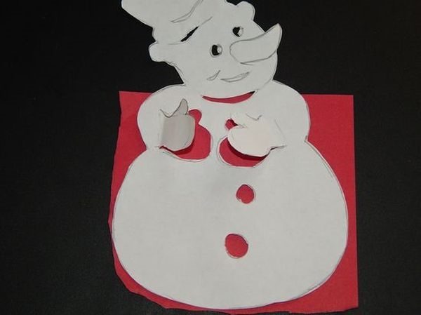Объемный снеговик своими руками на Новый год из бумаги #51